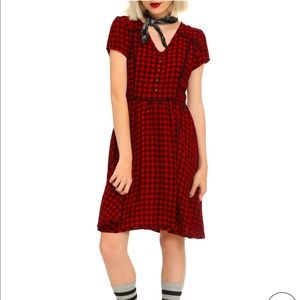 Hottopic red/black plaid flannel dress